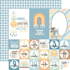 Scrapbooking  Echo Park Our Baby Boy Double-Sided Cardstock 12"X12" - Multi Journaling Cards Paper 12"x12"