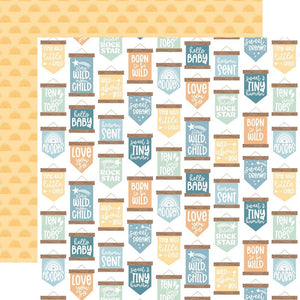 Scrapbooking  Echo Park Our Baby Boy Double-Sided Cardstock 12"X12" - Sweet Signs Paper 12"x12"