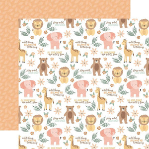Scrapbooking  Echo Park Our Baby Girl Double-Sided Cardstock 12"X12" - Cuddly Creatures Paper 12"x12"