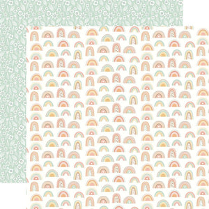 Scrapbooking  Echo Park Our Baby Girl Double-Sided Cardstock 12"X12" - Delightful Rainbows Paper 12"x12"