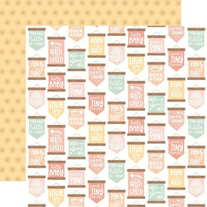 Scrapbooking  Echo Park Our Baby Girl Double-Sided Cardstock 12"X12" - Precious Phrases Paper 12"x12"