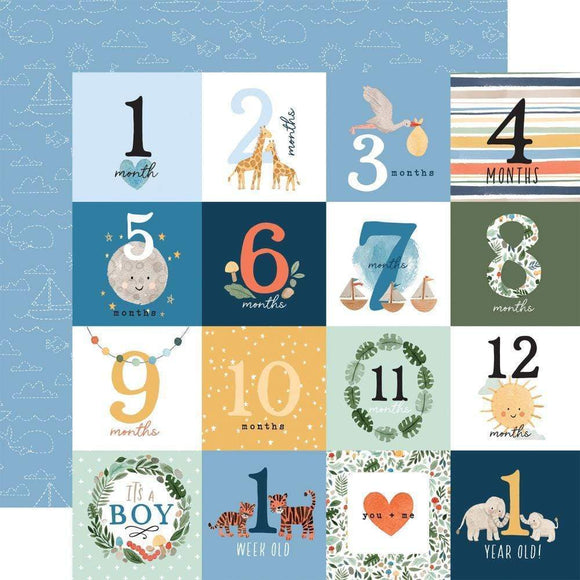Scrapbooking  Welcome Baby Boy Double-Sided Cardstock 12