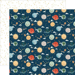 Scrapbooking  Welcome Baby Boy Double-Sided Cardstock 12"X12" - Planets Paper 12"x12"