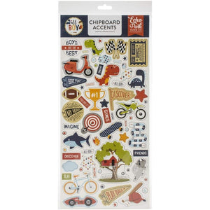 Scrapbooking  All Boy Chipboard 6"X13" Accents Paper 12x12