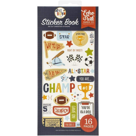 Scrapbooking  Echo Park All Boy Sticker Book - 16 pages Paper 12x12