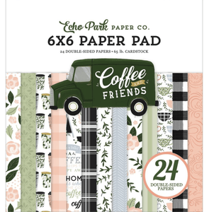 Scrapbooking  Echo Park Coffee & Friends Double-Sided Paper Pad 6"X6" 24/Pkg Paper Pad