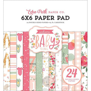 Scrapbooking  Welcome Baby Girl Double-Sided Paper Pad 6"X6" 24/Pkg Paper Pad