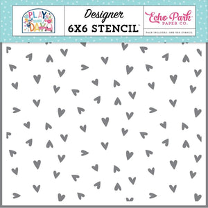 Scrapbooking  Echo Park Play All Day Stencil 6"X6" Sweet Hearts stencil