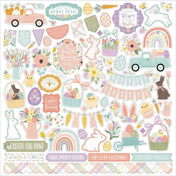 Scrapbooking  Echo Park It's Easter Time Cardstock Stickers 12