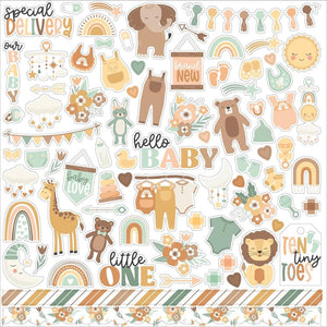 Scrapbooking  Echo Park Our Baby Cardstock Stickers 12"X12" Elements stickers