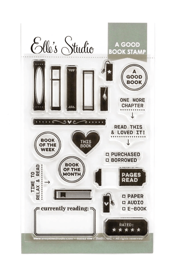 Scrapbooking  Elles Studio A Good Book Stamp Set stamp