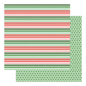 Scrapbooking  Wishmas Double-Sided Cardstock 12"X12" - Christmas Stripes Paper 12"x12"