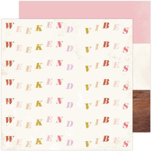 Scrapbooking  Heidi Swapp Old School Double-Sided Cardstock 12"X12" - Weekend Vibes Paper 12"x12"
