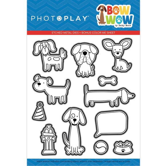 Scrapbooking  Photo Play Photopolymer Etched Dies - Bow Wow dies