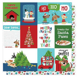 Scrapbooking  PhotoPLay Santa Paws Double-Sided Cardstock 12"X12" - Gift Sniffer Paper 12"x12"