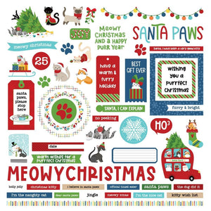 Scrapbooking  PhotoPLay Santa Paws Stickers 12"X12" Elements - Cat stickers