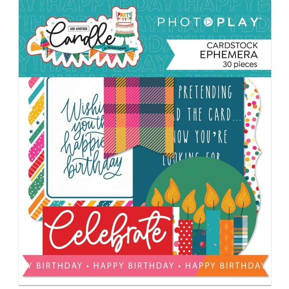 Scrapbooking  Photoplay Add Another Candle Ephemera Cardstock Die-Cuts 30pk Ephemera