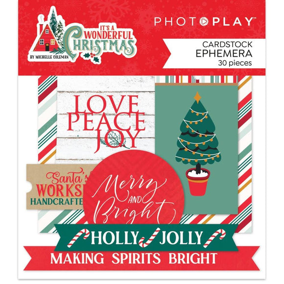 Scrapbooking  Photoplay It's A Wonderful Christmas Ephemera Cardstock Die-Cuts ephemera