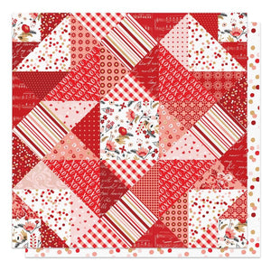 Scrapbooking  Photoplay Cupid's Sweetheart Cafe Double-Sided Cardstock 12"X12" - Quilt From Cupid Paper 12"x12"