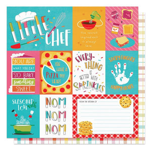 Scrapbooking  Photoplay Little Chef Double-Sided Cardstock 12"X12" - Nom Nom Nom Paper 12"x12"