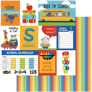 Scrapbooking  Recess 1 Double-Sided Cardstock 12"X12" -Back to School Paper 12"x12"
