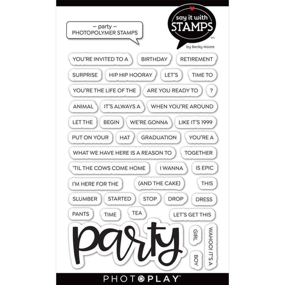 Scrapbooking  PhotoPlay Say It With Stamps Photopolymer Stamps Party stamps