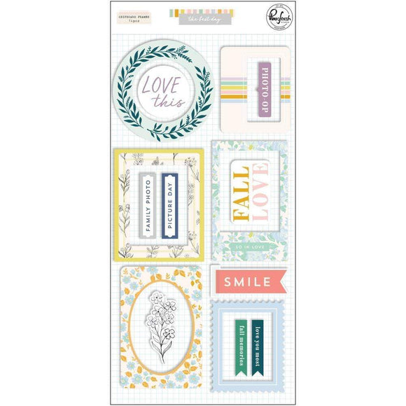 Scrapbooking  PinkFresh Puffy Frames Stickers The Best Day chipboards