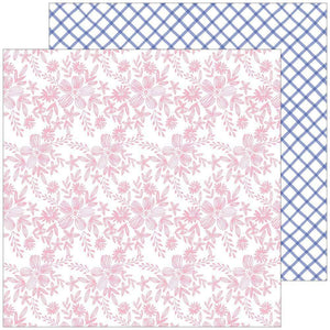 Scrapbooking  Happy Blooms Double-Sided Cardstock 12"X12"- Embroidered Paper 12"x12"