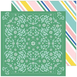 Scrapbooking  Happy Blooms Double-Sided Cardstock 12"X12"- Handkerchief Paper 12"x12"