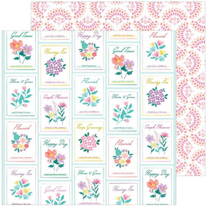 Scrapbooking  Pinkfresh Delightful Double-Sided Cardstock 12"X12" - Always Blooming Paper 12"x12"
