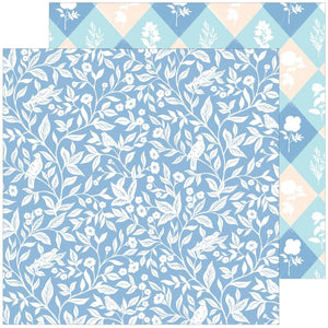 Scrapbooking  Pinkfresh Flower Market Double-Sided Cardstock 12"X12" - Aviary Paper 12"x12"