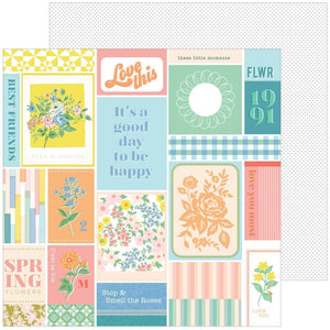 Scrapbooking  Pinkfresh Flower Market Double-Sided Cardstock 12"X12" - Spring Paper 12"x12"