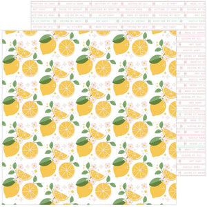 Scrapbooking  Pinkfresh Some Days Double-Sided Cardstock 12"X12" - Make Lemonade Paper 12"x12"