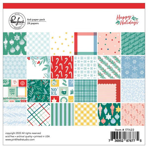 Scrapbooking  PinkFresh Studio Double-Sided Paper Pack 6"X6" 24/Pkg Happy Holidays Paper Pad