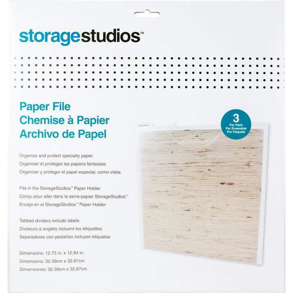 Scrapbooking  Storage Studios Paper Files W/Tabbed Dividers & Labels 3/Pkg 12.75