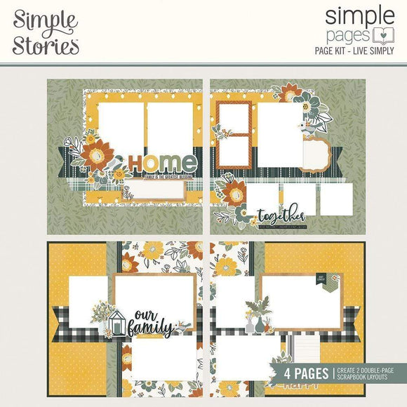 Scrapbooking  Simple Stories Simple Pages Page Kit Live Simply, Hearth & Home Collection Kit