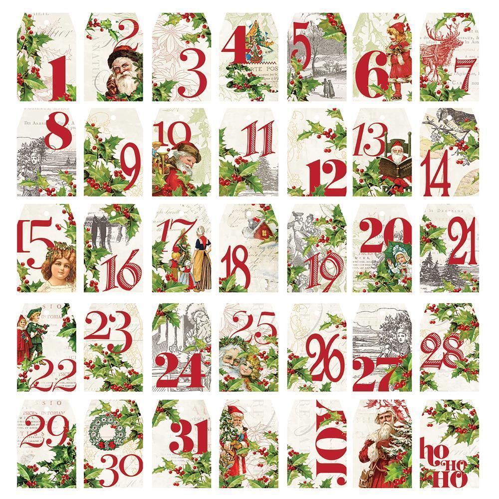 sassy scrapper ephemera simple vintage christmas number tags die cuts 35 pkg simple vintage christmas number tags die-cuts 35/pkg