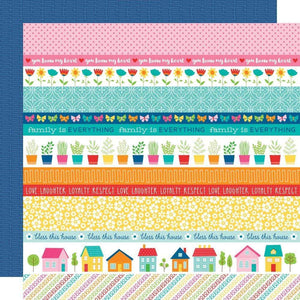 Scrapbooking  Home Sweet Home Double-Sided Cardstock 12"X12" - Borders Paper 12x12