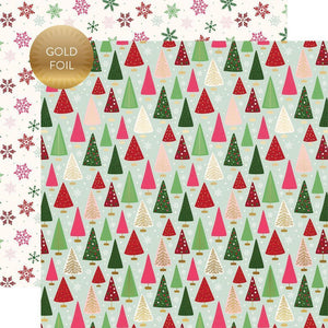 Scrapbooking  Merry & Bright Gold Foiled Double-Sided Cardstock 12"X12" - Winter Wonderland Paper 12x12