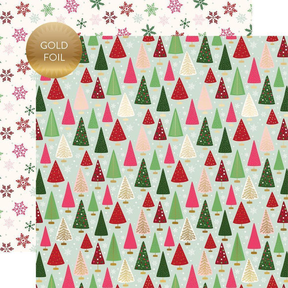 Scrapbooking  Merry & Bright Gold Foiled Double-Sided Cardstock 12