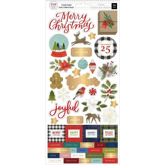 Scrapbooking  Together For Christmas Cardstock Stickers 5.5