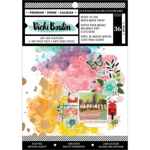 Scrapbooking  Vicki Boutin Mixed Media Backgrounds Paper 6"X8" 36/Pkg Let's Wander Paper 12x12