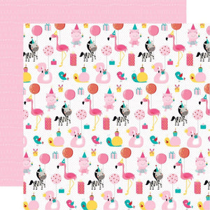 Scrapbooking  Wish Big Girl Double-Sided Cardstock 12"X12" - Party Animal Paper 12x12