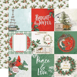 Scrapbooking  Country Christmas Double-Sided Cardstock 12"X12" - 4x4 Elements paper