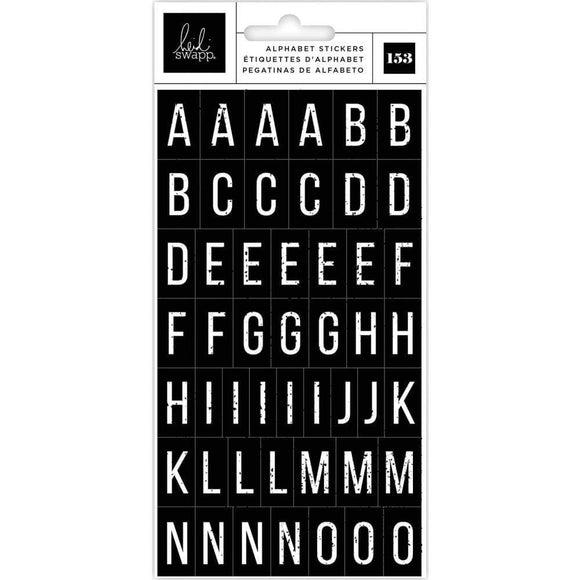 Scrapbooking  Heidi Swapp Art Walk Cardstock Stickers 153/Pkg Alphabet/Black & White Paper Pad