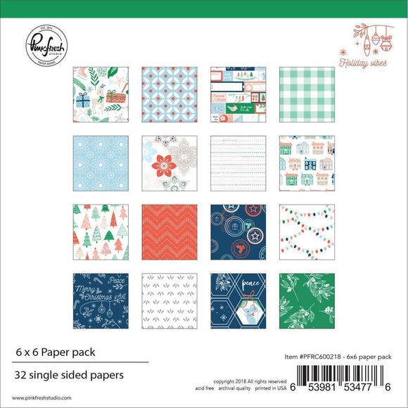 Scrapbooking  Holiday Vibes Single-Sided Paper Pack 6