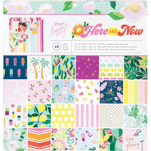 Scrapbooking  ***Arriving Shortly **Dear Lizzy Here & Now Single-Sided Paper Pad 12"X12" 48/Pkg Puffy Stickers