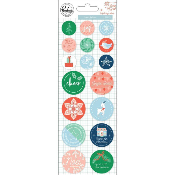 Scrapbooking  Holiday Vibes Epoxy Stickers 17/Pkg stickers