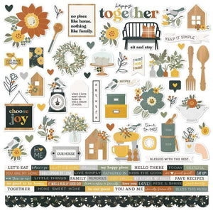 Scrapbooking  Simple Stories Hearth & Home Cardstock Stickers 12"X12" Combo stickers
