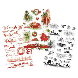 Scrapbooking  Simple Vintage Christmas Clear Stickers 4"X6" stickers